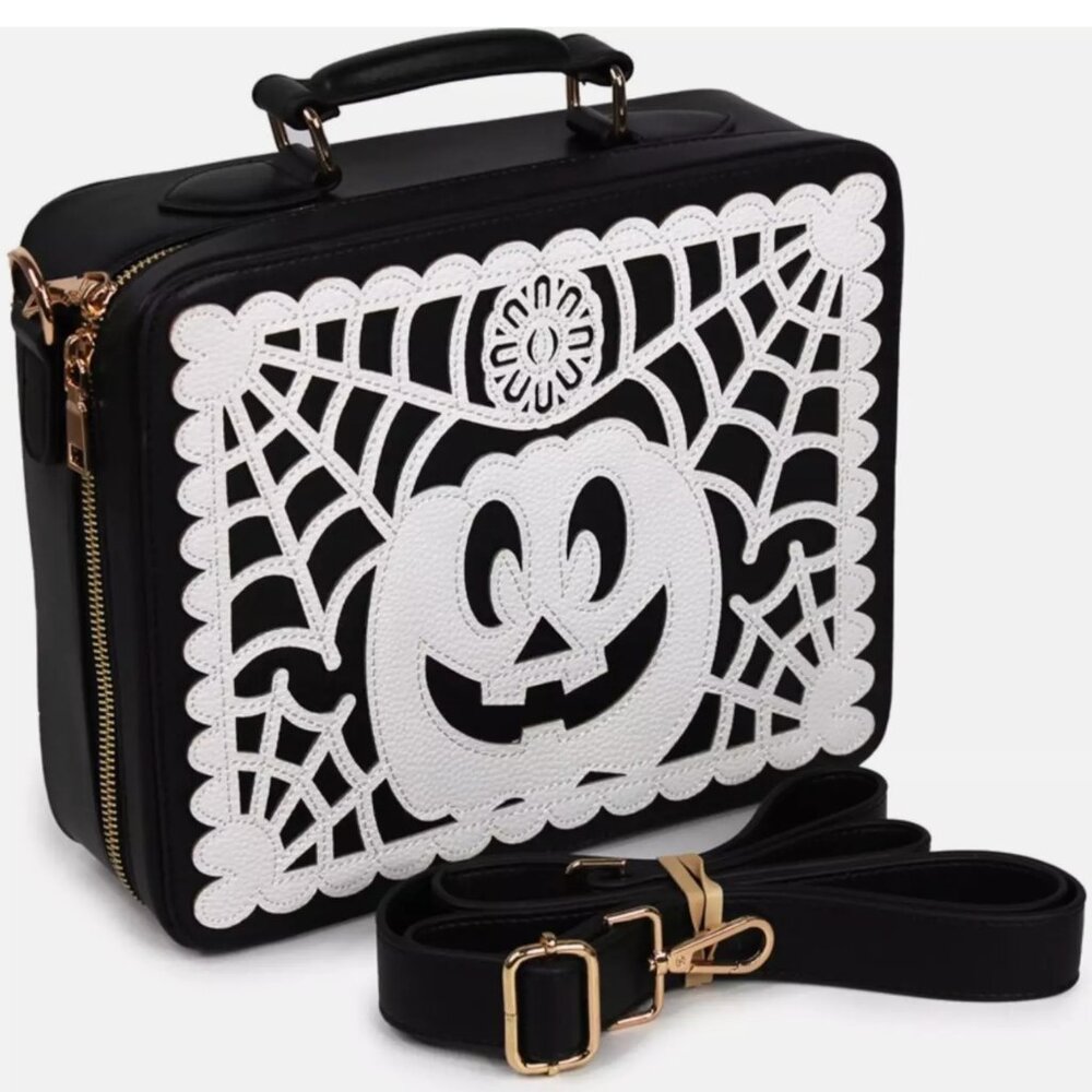 NEW Backstitch Bruja MexiWeen Bag Black White Pumpkin Halloween Spooky Crossbody
